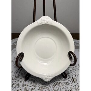Vintage Lefton White Ironstone Ceramic Grapevine Wash Basin-Bowl W/Pottery Mark